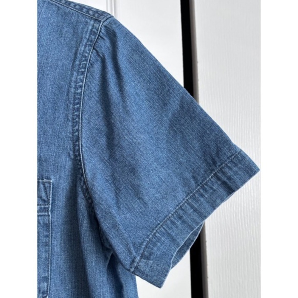 Madewell Denim Shirt Dress Medium 100% Cotton Button Front Dress - Picture 7 of 9